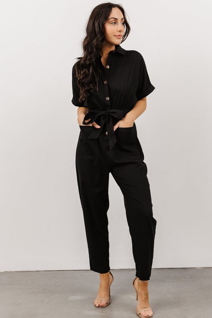 How to style a black jumpsuit?