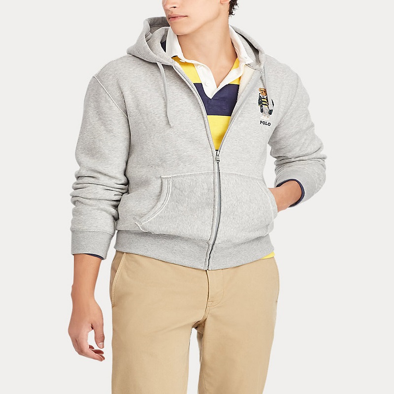 grey polo hoodie