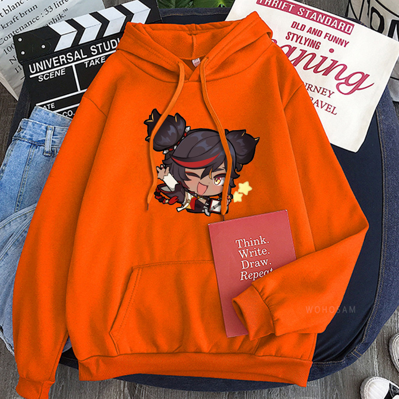 Orange graphic hoodie