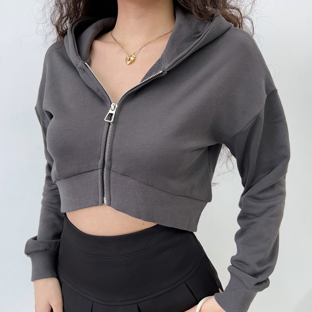 Crop zip up hoodie