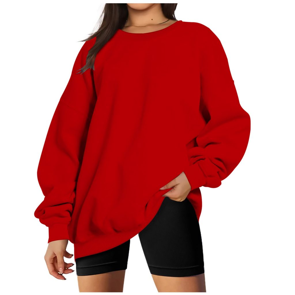 red sweatshirt