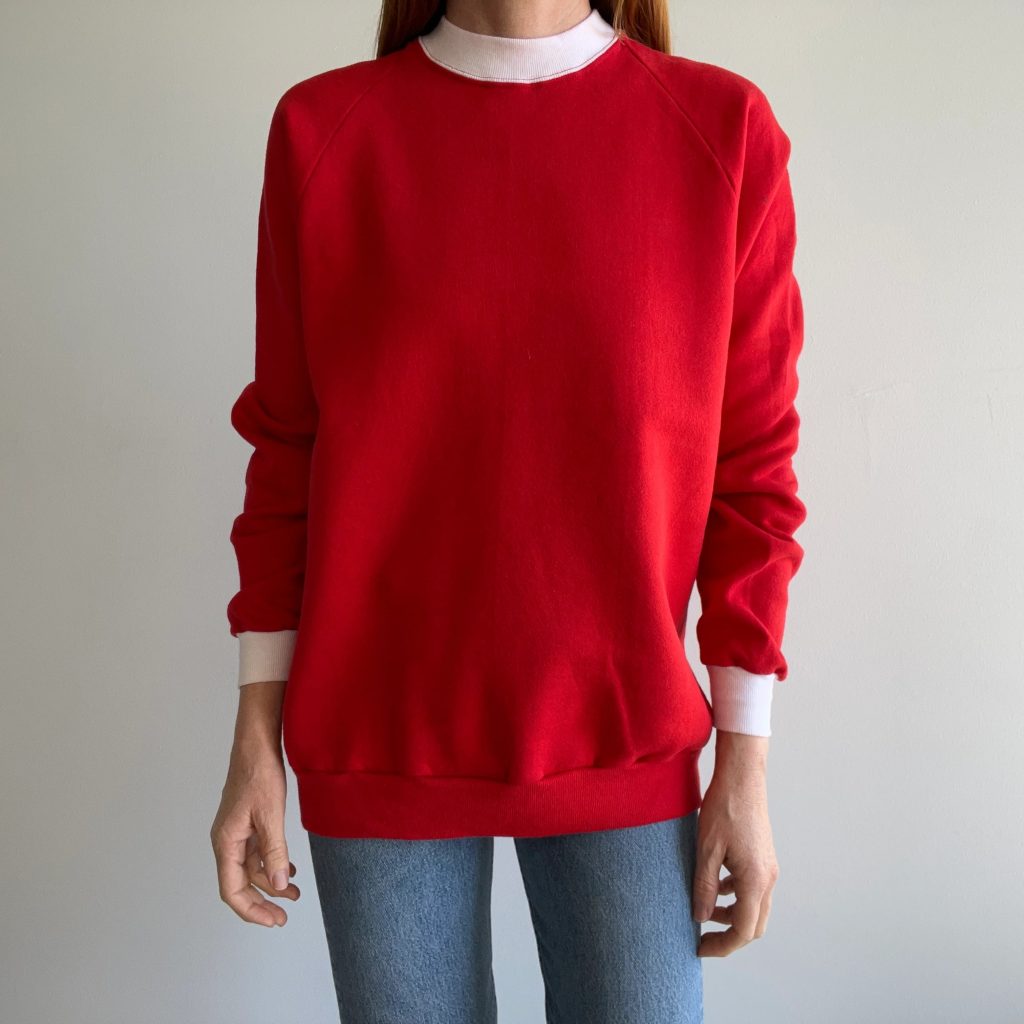 red sweatshirt