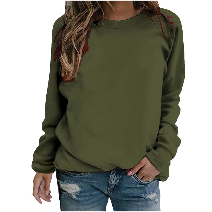 green sweatshirt