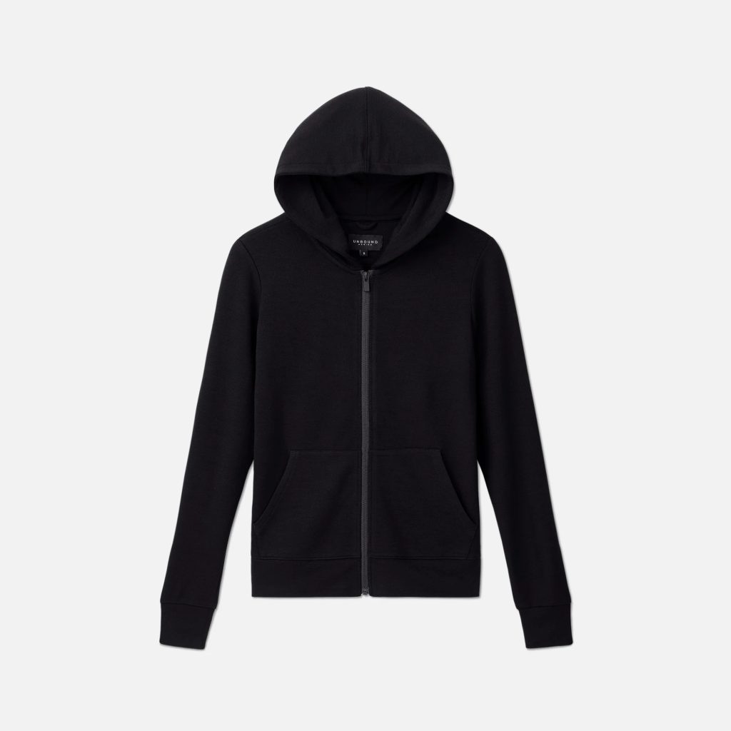 black zip up hoodie womens