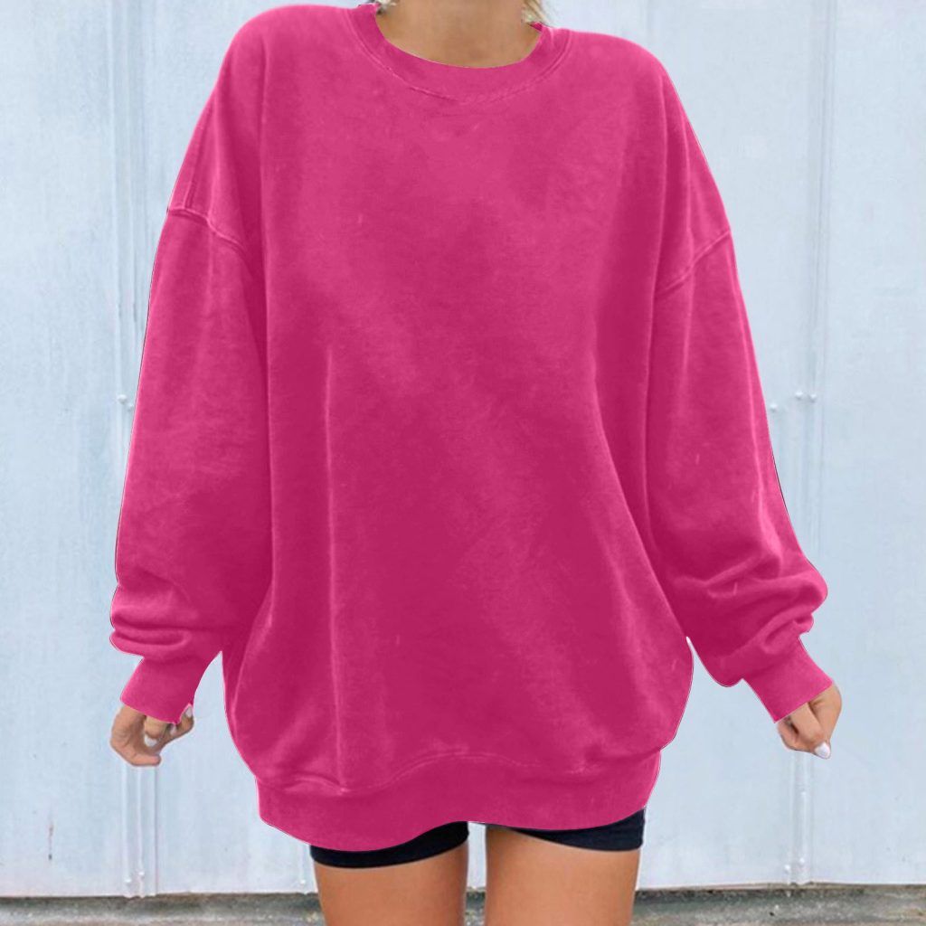 hot pink sweatshirt