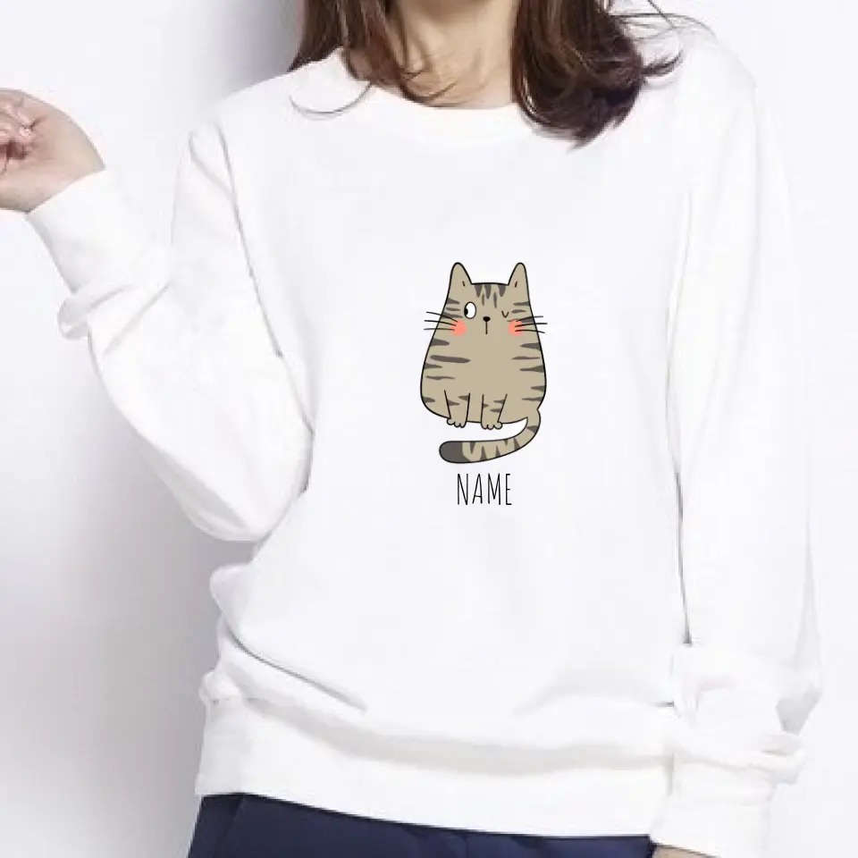 Trendy Cat Sweatshirt for Feline Enthusiasts – Cute Tops