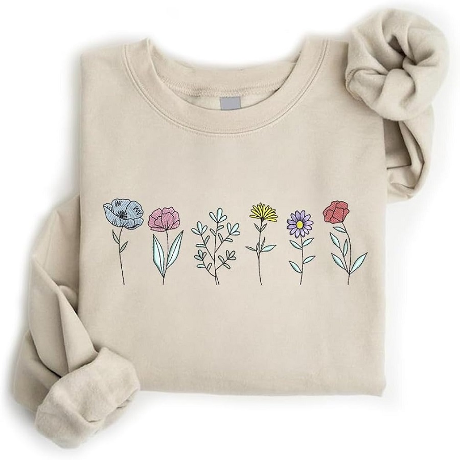 Embroidered Sweatshirt Showdown- Hand-Stitching for Women